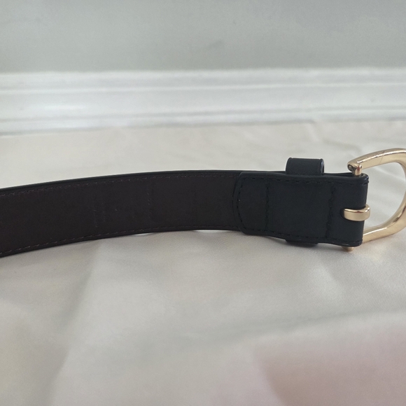 Coach Black Leather Belt with Gold-Tone Buckle - Picture 9 of 9